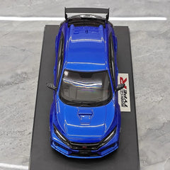 [POP RACE] Honda 1:18 2020 Mugen Civic FK8 Type R Blue Model Car Resin