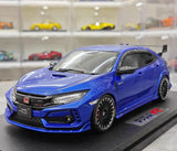 [POP RACE] Honda 1:18 2020 Mugen Civic FK8 Type R Blue Model Car Resin