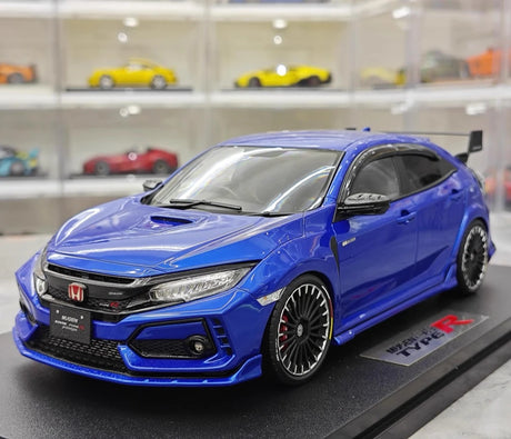 [POP RACE] Honda 1:18 2020 Mugen Civic FK8 Type R Blue Model Car Resin