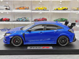 [POP RACE] Honda 1:18 2020 Mugen Civic FK8 Type R Blue Model Car Resin