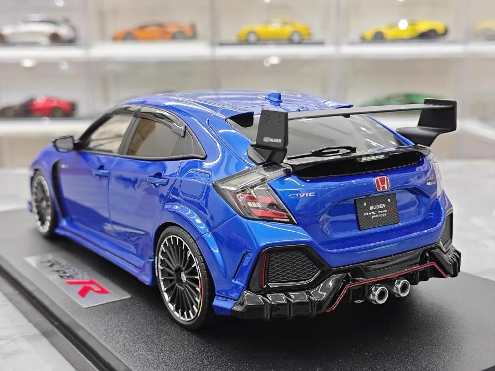 [POP RACE] Honda 1:18 2020 Mugen Civic FK8 Type R Blue Model Car Resin