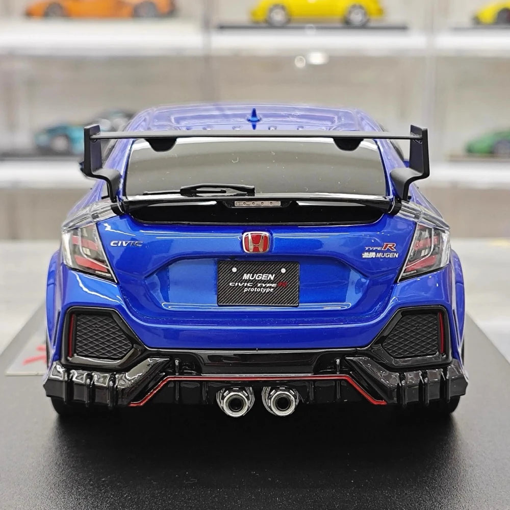 [POP RACE] Honda 1:18 2020 Mugen Civic FK8 Type R Blue Model Car Resin
