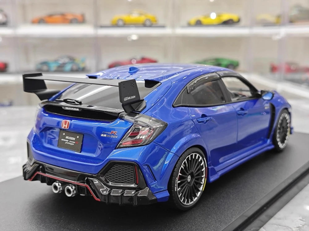 [POP RACE] Honda 1:18 2020 Mugen Civic FK8 Type R Blue Model Car Resin