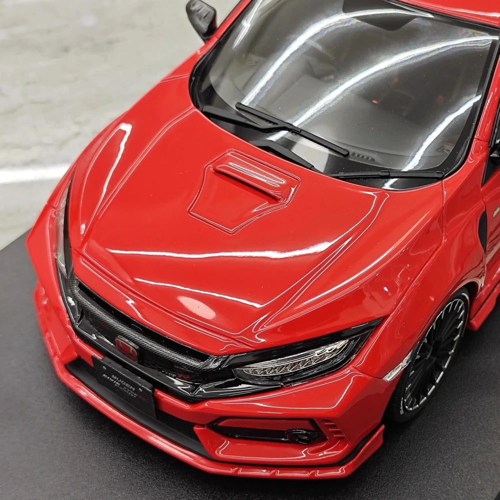 [POP RACE] Honda 1:18 2020 Mugen Civic FK8 Type R Red Model Car Resin