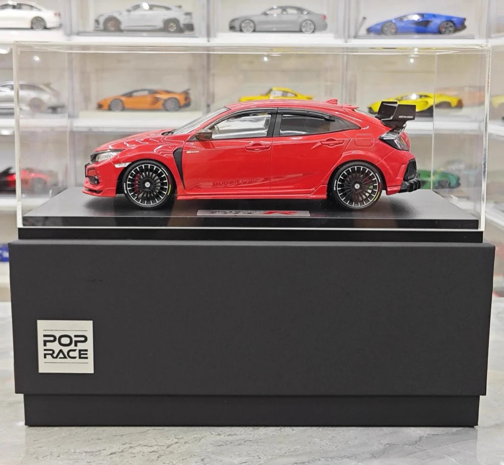 [POP RACE] Honda 1:18 2020 Mugen Civic FK8 Type R Red Model Car Resin