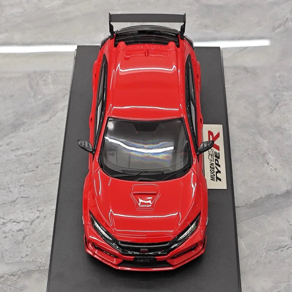 [POP RACE] Honda 1:18 2020 Mugen Civic FK8 Type R Red Model Car Resin