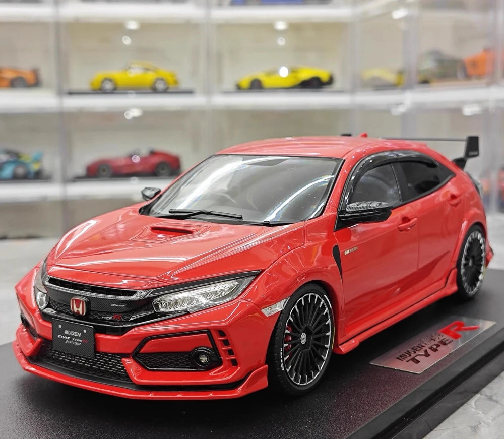 [POP RACE] Honda 1:18 2020 Mugen Civic FK8 Type R Red Model Car Resin