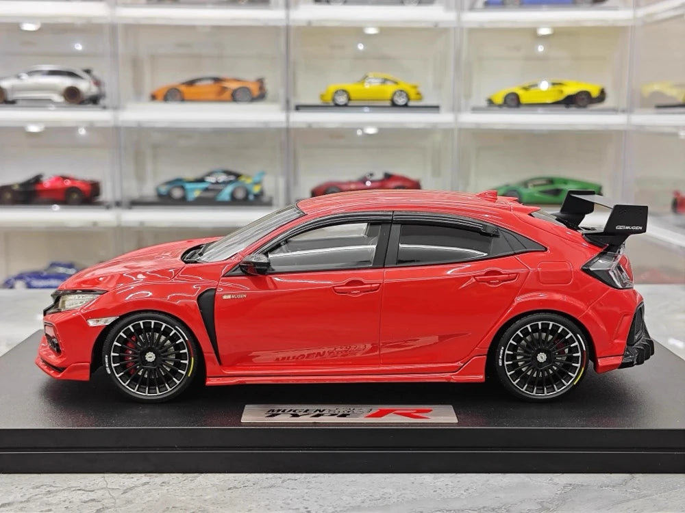[POP RACE] Honda 1:18 2020 Mugen Civic FK8 Type R Red Model Car Resin
