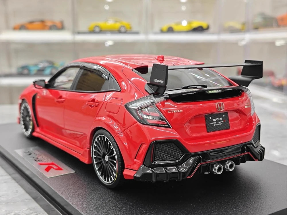 [POP RACE] Honda 1:18 2020 Mugen Civic FK8 Type R Red Model Car Resin
