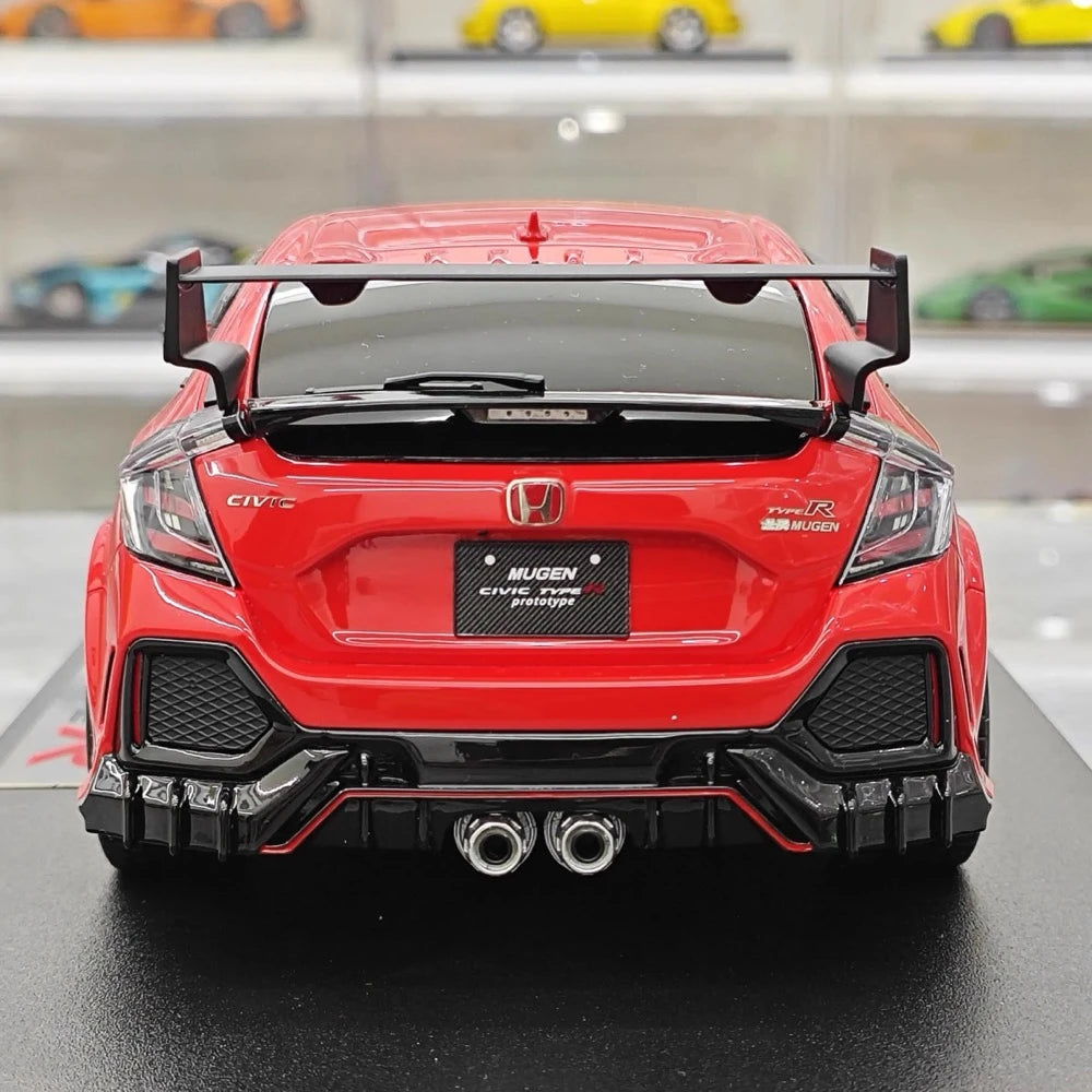 [POP RACE] Honda 1:18 2020 Mugen Civic FK8 Type R Red Model Car Resin