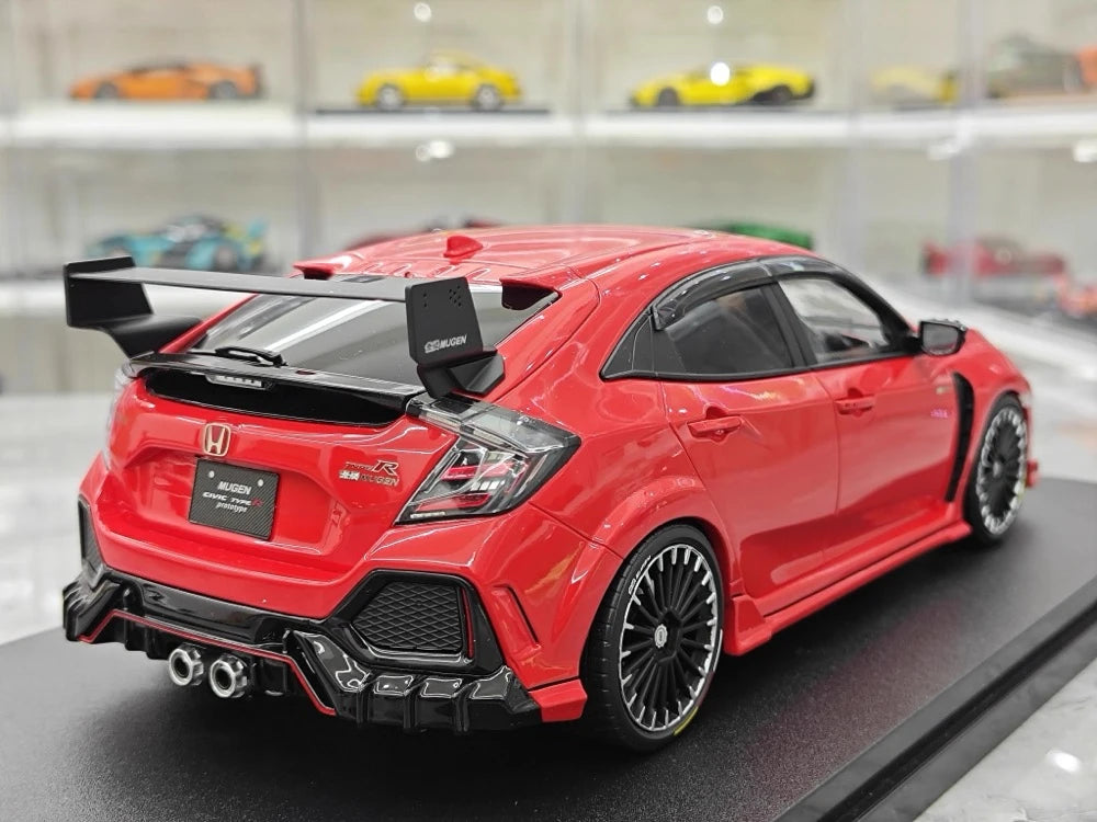 [POP RACE] Honda 1:18 2020 Mugen Civic FK8 Type R Red Model Car Resin