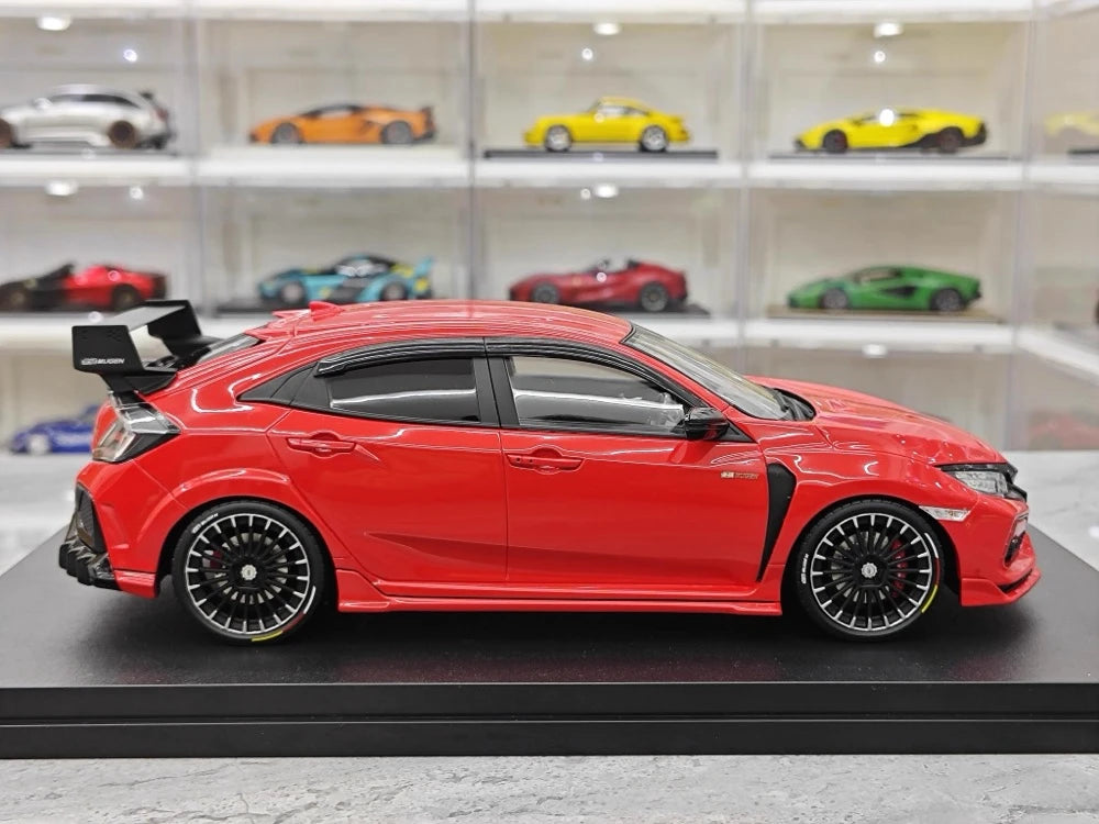 [POP RACE] Honda 1:18 2020 Mugen Civic FK8 Type R Red Model Car Resin