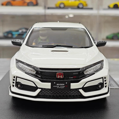 [POP RACE] Honda 1:18 2020 Mugen Civic FK8 Type R White Model Car Resin