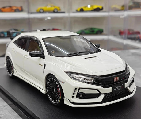 [POP RACE] Honda 1:18 2020 Mugen Civic FK8 Type R White Model Car Resin