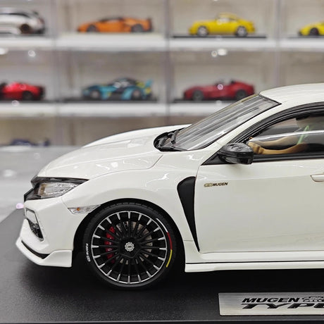 [POP RACE] Honda 1:18 2020 Mugen Civic FK8 Type R White Model Car Resin