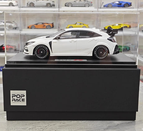 [POP RACE] Honda 1:18 2020 Mugen Civic FK8 Type R White Model Car Resin