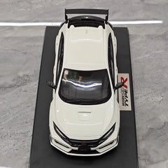 [POP RACE] Honda 1:18 2020 Mugen Civic FK8 Type R White Model Car Resin