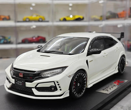 [POP RACE] Honda 1:18 2020 Mugen Civic FK8 Type R White Model Car Resin