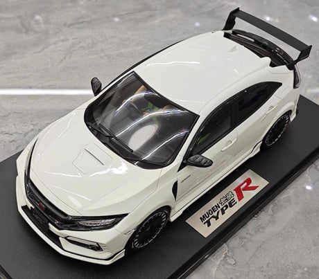 [POP RACE] Honda 1:18 2020 Mugen Civic FK8 Type R White Model Car Resin