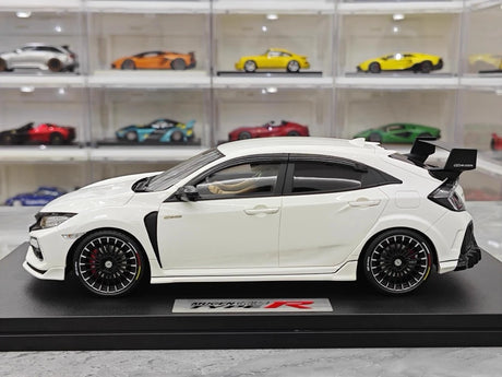 [POP RACE] Honda 1:18 2020 Mugen Civic FK8 Type R White Model Car Resin