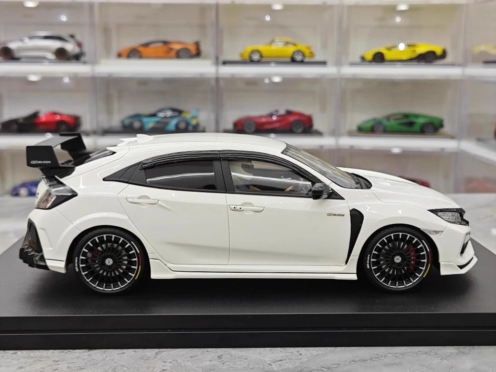 [POP RACE] Honda 1:18 2020 Mugen Civic FK8 Type R White Model Car Resin