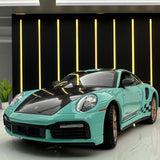 Porsche 2021 911 Turbo S Tiffany blauw 1:24 – diecast displaymodel