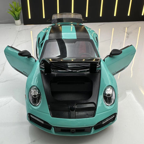Porsche 2021 911 Turbo S Tiffany blauw 1:24 – diecast displaymodel
