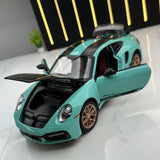 Porsche 2021 911 Turbo S Tiffany blauw 1:24 – diecast displaymodel