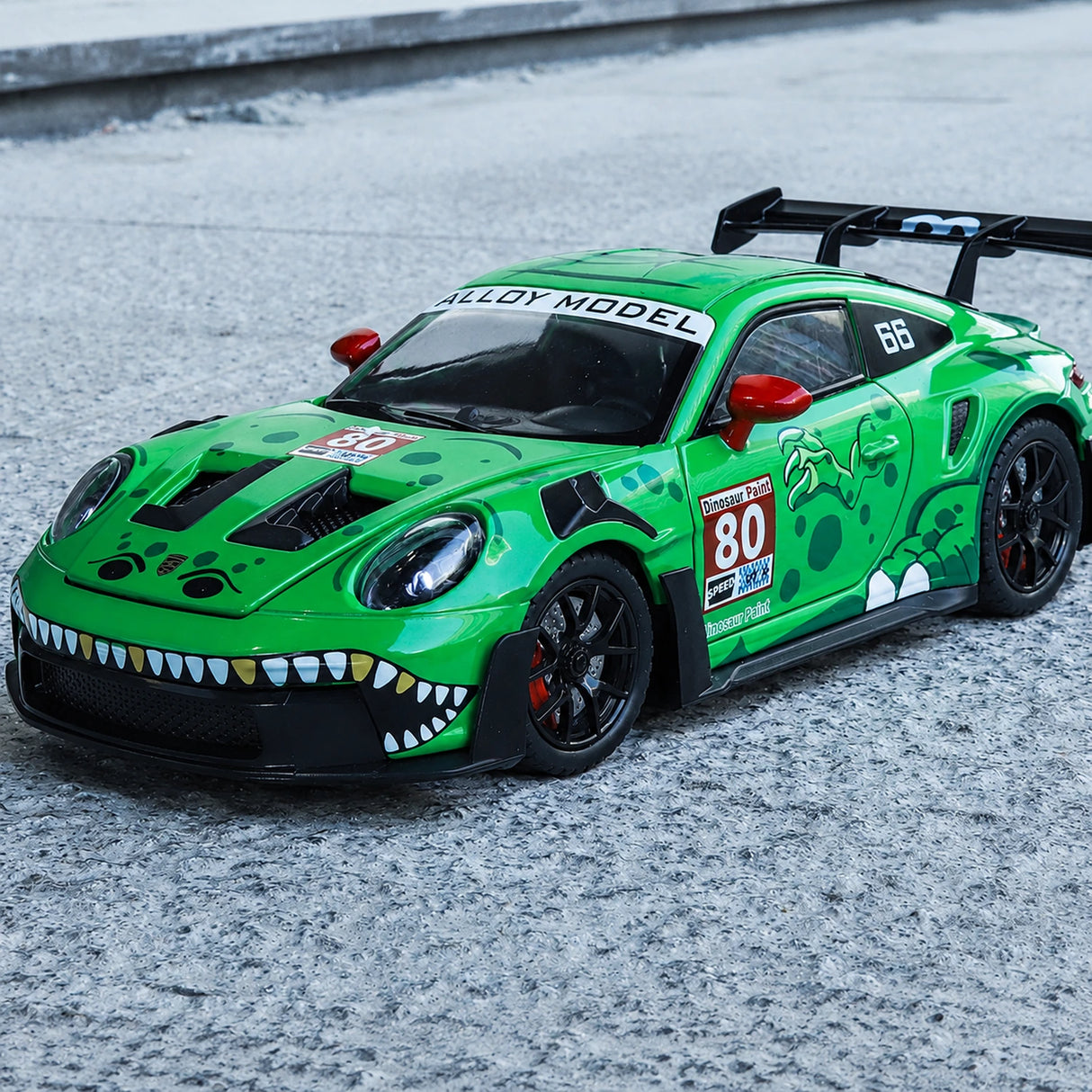 Porsche 2023 911 GT3 RS T-Rex Livery groen #80 1:24 diecast displaymodel - aanzicht 1