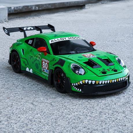 Porsche 2023 911 GT3 RS T-Rex Livery groen #80 1:24 diecast displaymodel - aanzicht 3