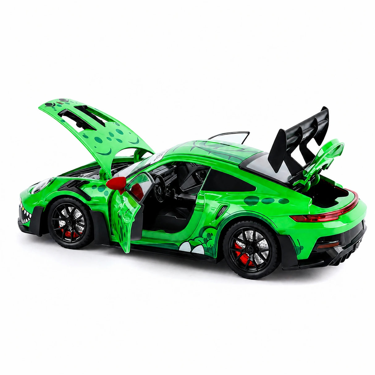Porsche 2023 911 GT3 RS T-Rex Livery groen #80 1:24 diecast displaymodel - aanzicht 4