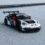 Porsche 2023 911 GT3 RS T-렉스 도색 화이트 #80 1:24 다이캐스트 디스플레이 모델 - 뷰 2