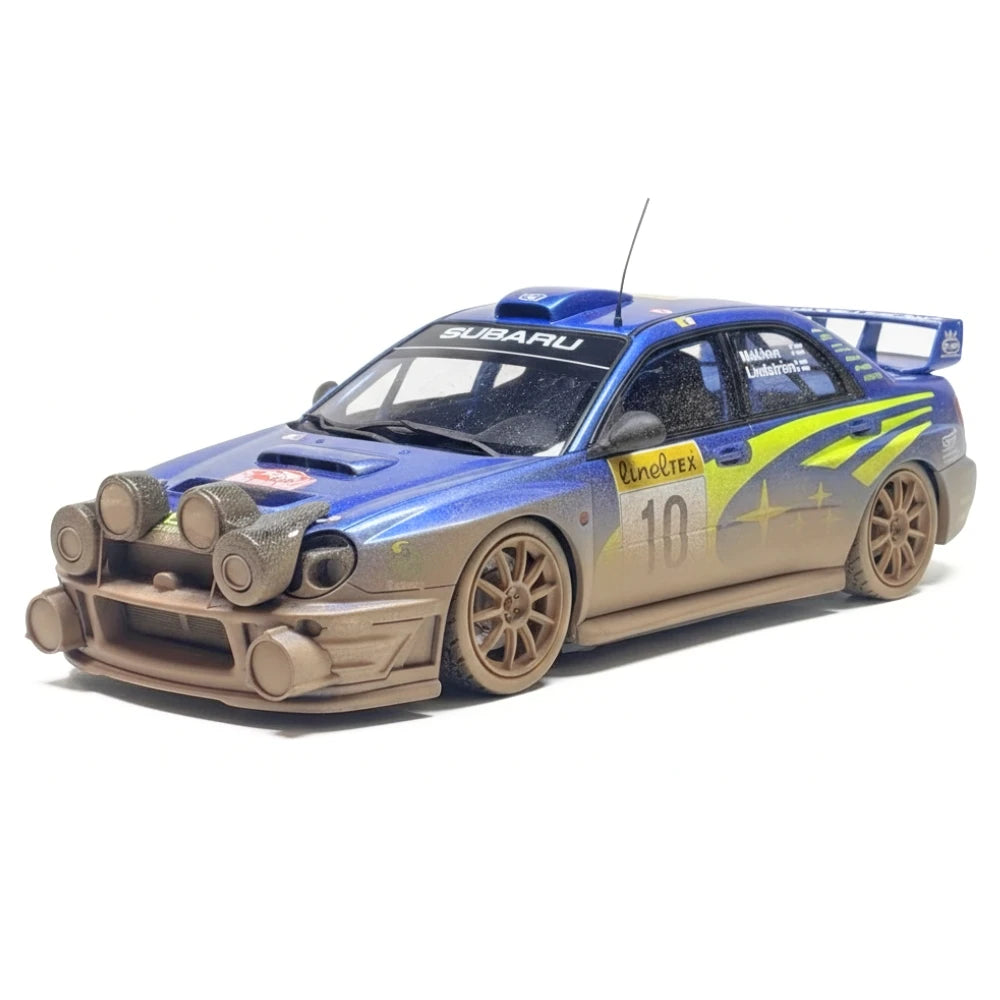 [SJF] 1:18 Subaru 2002 Impreza STI WRC #10 Dirty auto modello resina / Closed Body