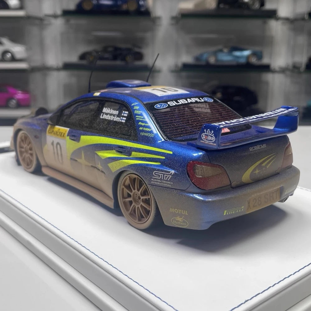 [SJF] 1:18 Subaru 2002 Impreza STI WRC #10 Dirty auto modello resina / Closed Body