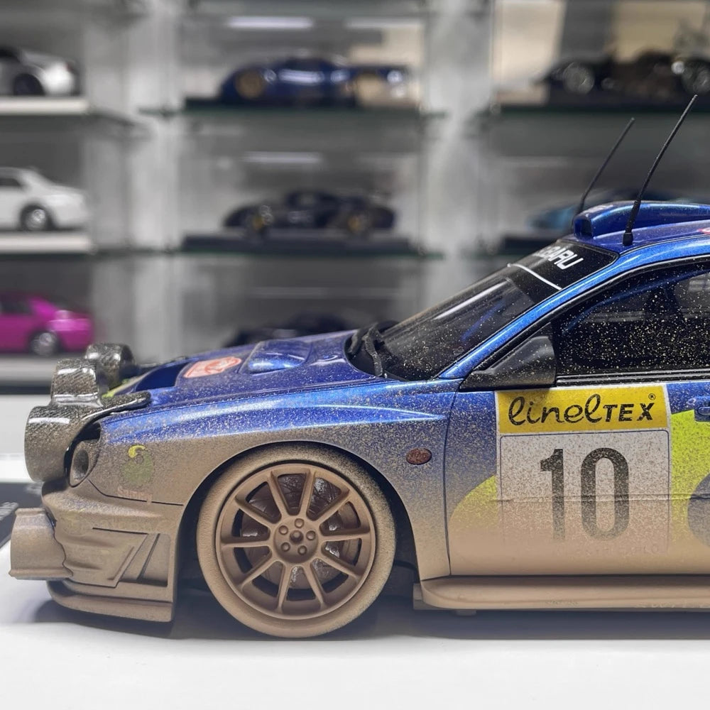 [SJF] 1:18 Subaru 2002 Impreza STI WRC #10 Dirty auto modello resina / Closed Body