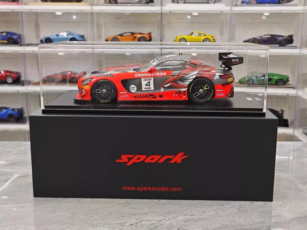 [Spark] 1:18 Mercedes-Benz 2024 AMG GT3 Evo No.4 Crowdstrike Spa Model Car Resin