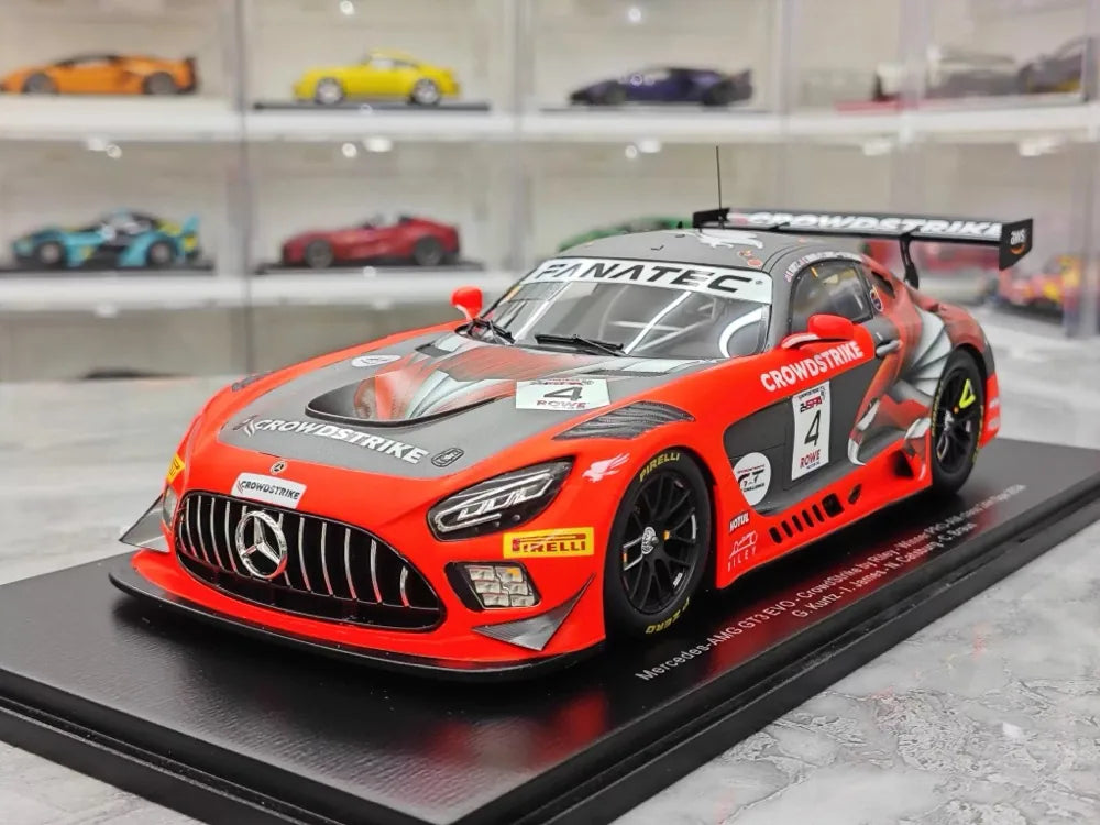 [Spark] 1:18 Mercedes-Benz 2024 AMG GT3 Evo No.4 Crowdstrike Spa Model Car Resin