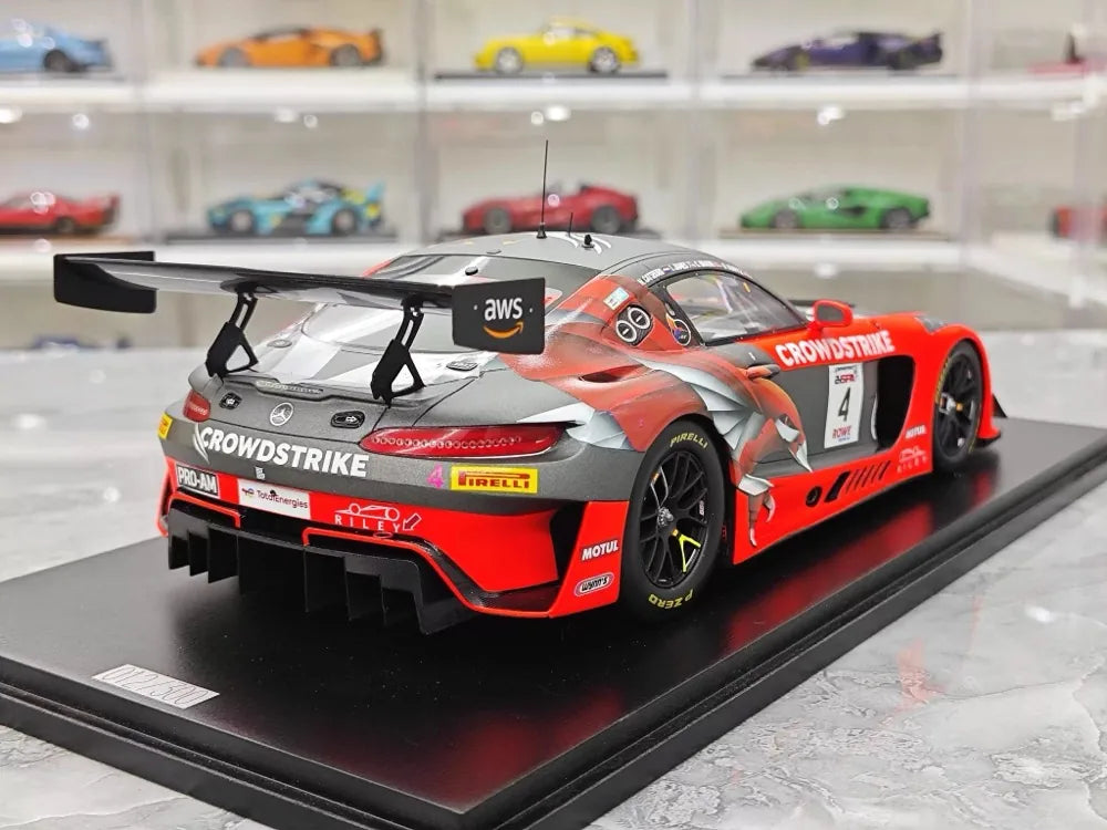 [Spark] 1:18 Mercedes-Benz 2024 AMG GT3 Evo No.4 Crowdstrike Spa Model Car Resin