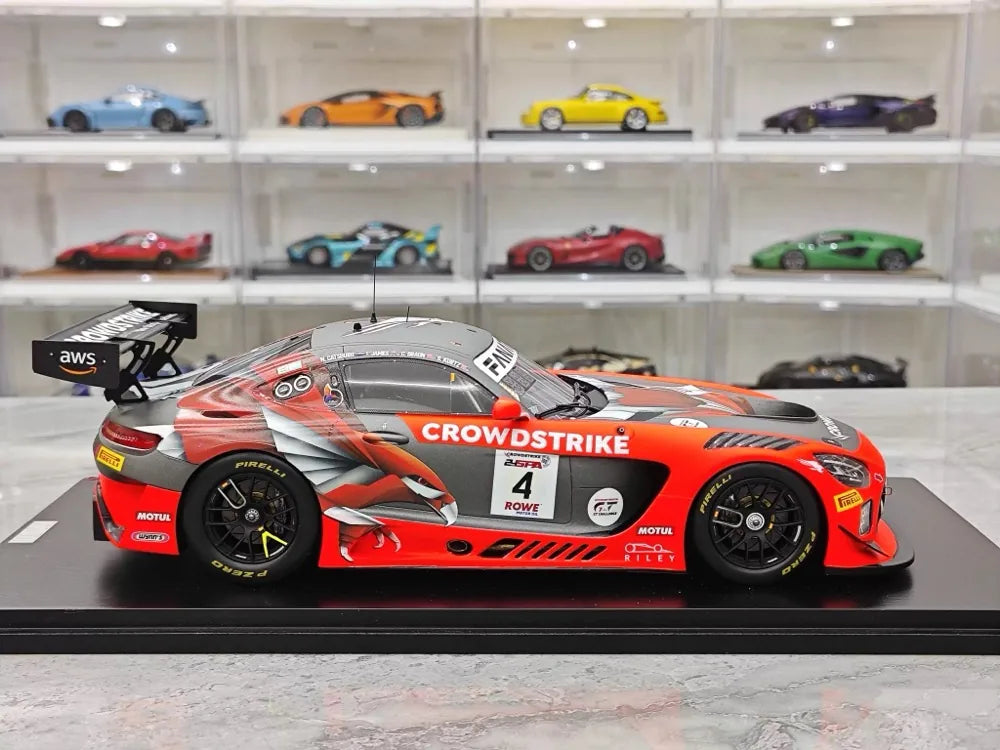 [Spark] 1:18 Mercedes-Benz 2024 AMG GT3 Evo No.4 Crowdstrike Spa Model Car Resin