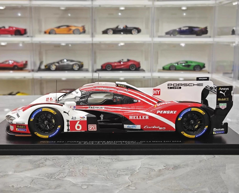 [Spark] 1:18 Porsche 2024 963 Penske #6 modellino di auto resina / Closed Body