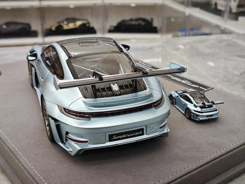 [Timothy Pierre] 1:18 Porsche 2023 911 GT3 RS Sonderwunsch Ice Blue Model Car Resin