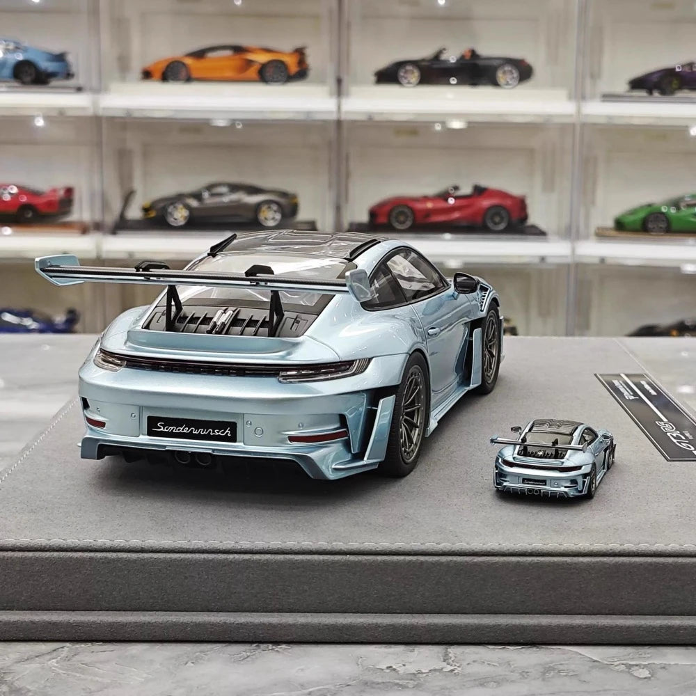 [Timothy Pierre] 1:18 Porsche 2023 911 GT3 RS Sonderwunsch Ice Blue Model Car Resin