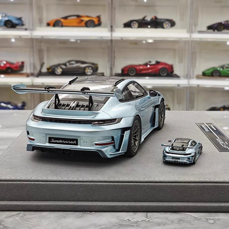 [Timothy Pierre] 1:18 Porsche 2023 911 GT3 RS Sonderwunsch Ice Blue Model Car Resin