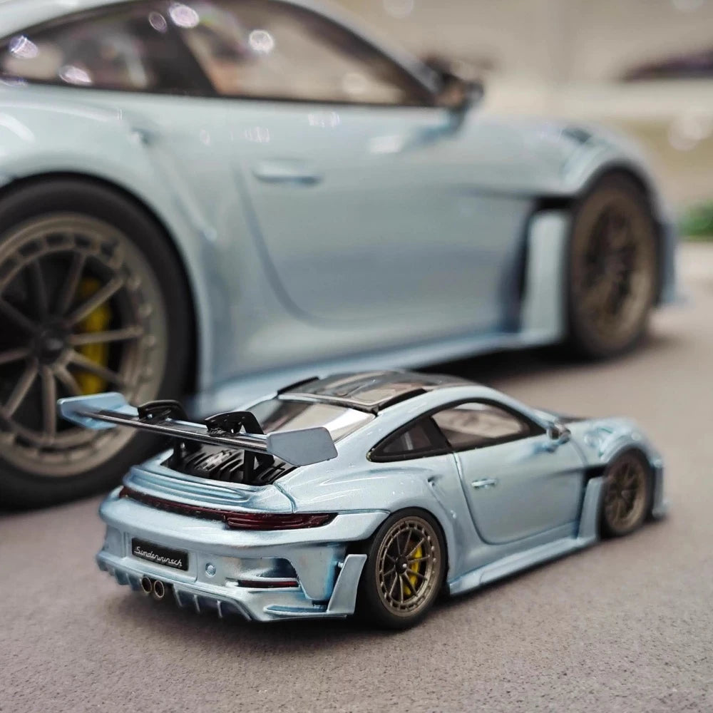 [Timothy Pierre] 1:18 Porsche 2023 911 GT3 RS Sonderwunsch Ice Blue Model Car Resin