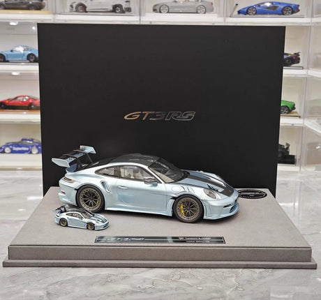 [Timothy Pierre] 1:18 Porsche 2023 911 GT3 RS Sonderwunsch Ice Blue Model Car Resin