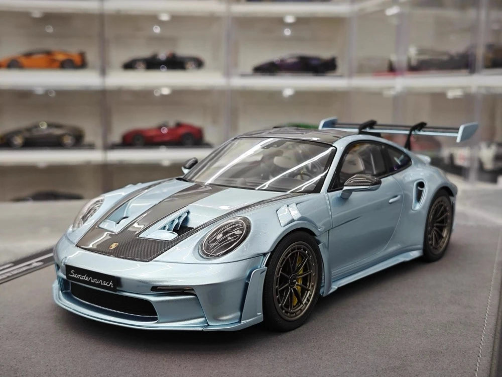 [Timothy Pierre] 1:18 Porsche 2023 911 GT3 RS Sonderwunsch Ice Blue Model Car Resin