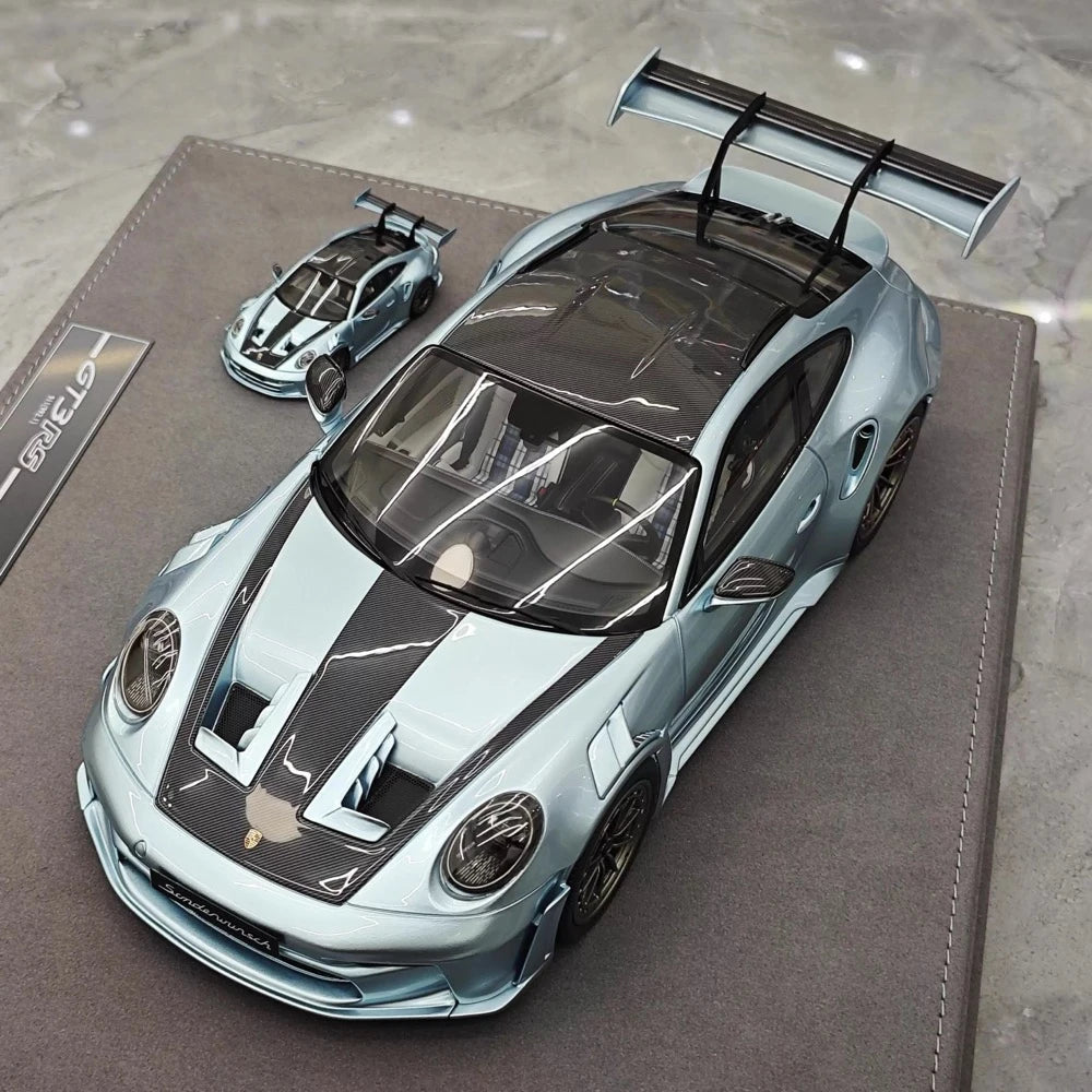 [Timothy Pierre] 1:18 Porsche 2023 911 GT3 RS Sonderwunsch Ice Blue Model Car Resin