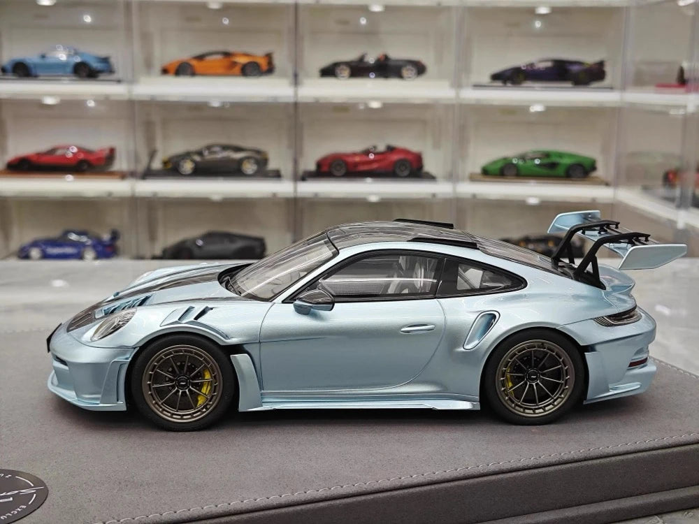 [Timothy Pierre] 1:18 Porsche 2023 911 GT3 RS Sonderwunsch Ice Blue Model Car Resin