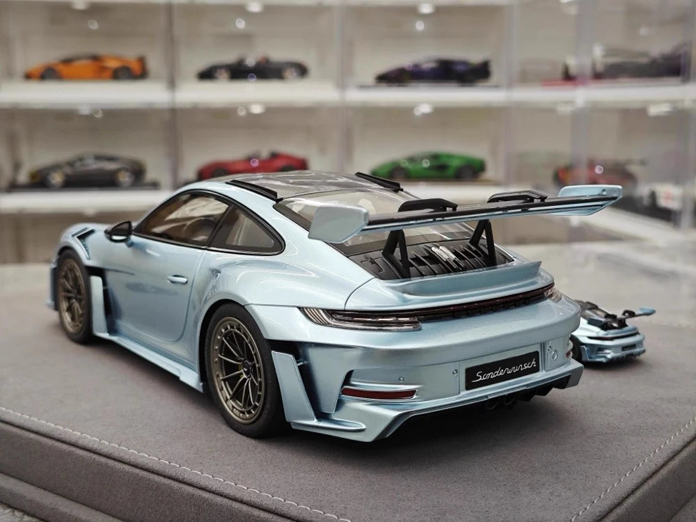 [Timothy Pierre] 1:18 Porsche 2023 911 GT3 RS Sonderwunsch Ice Blue Model Car Resin