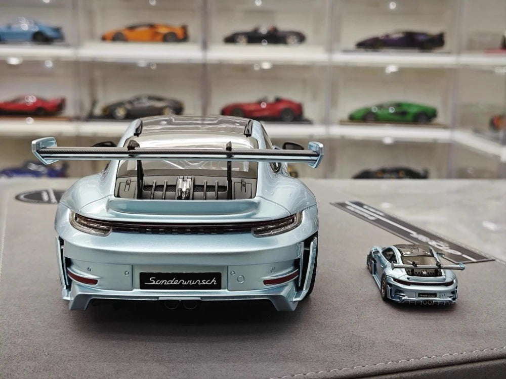 [Timothy Pierre] 1:18 Porsche 2023 911 GT3 RS Sonderwunsch Ice Blue Model Car Resin